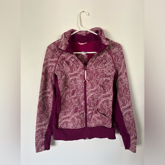 Ivivva Lululemon Pink & Purple Zip Up Sweatshirt Jacket Lined EUC Girls Size 12 - Picture 1 of 8